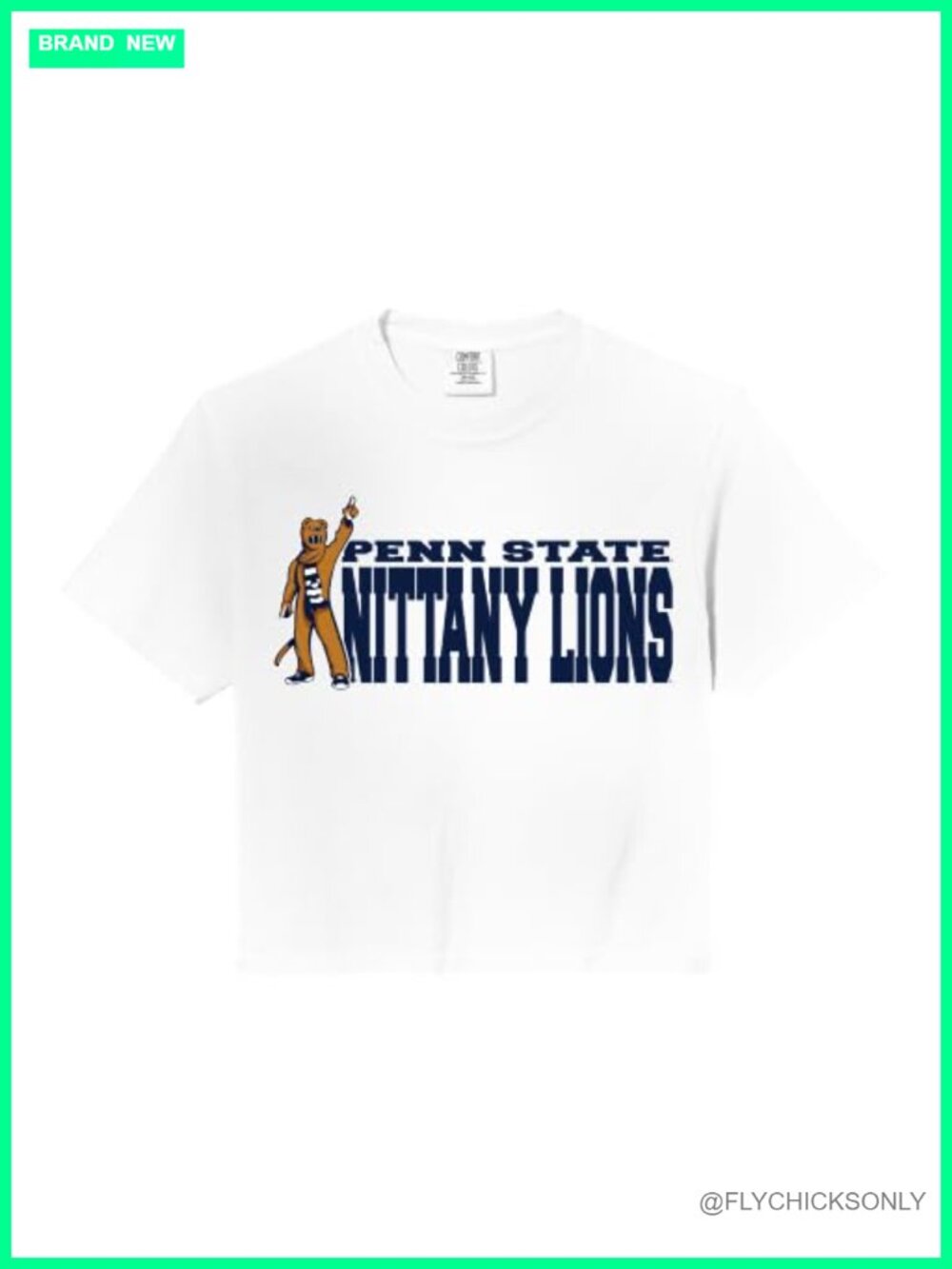 Penn State Nittany Lions Cropped T-Shirt Comfort Colors Crew Neck
